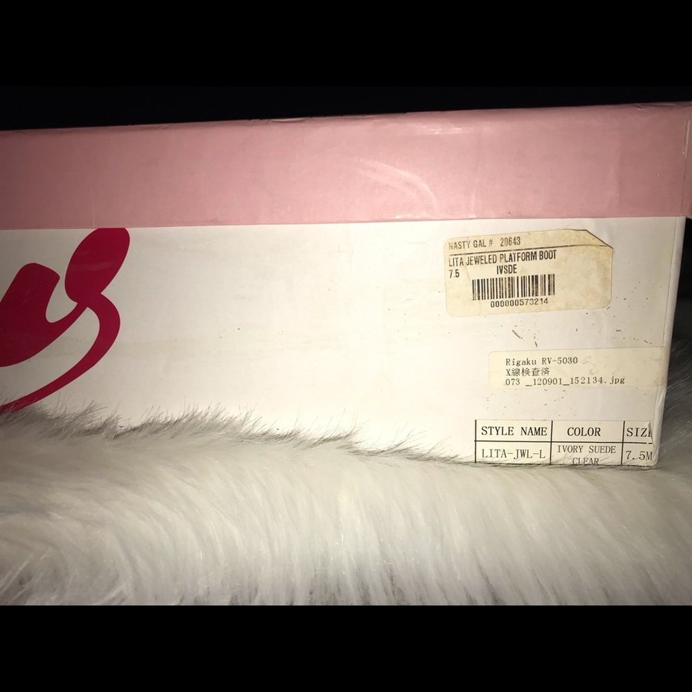 Jeffrey Campbell White Ankle Boots with Iridescent Accents - Picture 8 of 8